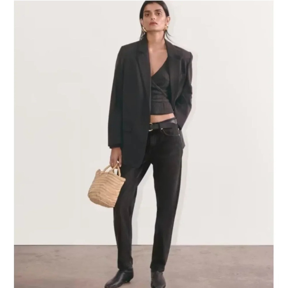 Everlane The Super Soft Relaxed Straight Jean Washed Black Organic Cotton 27 R